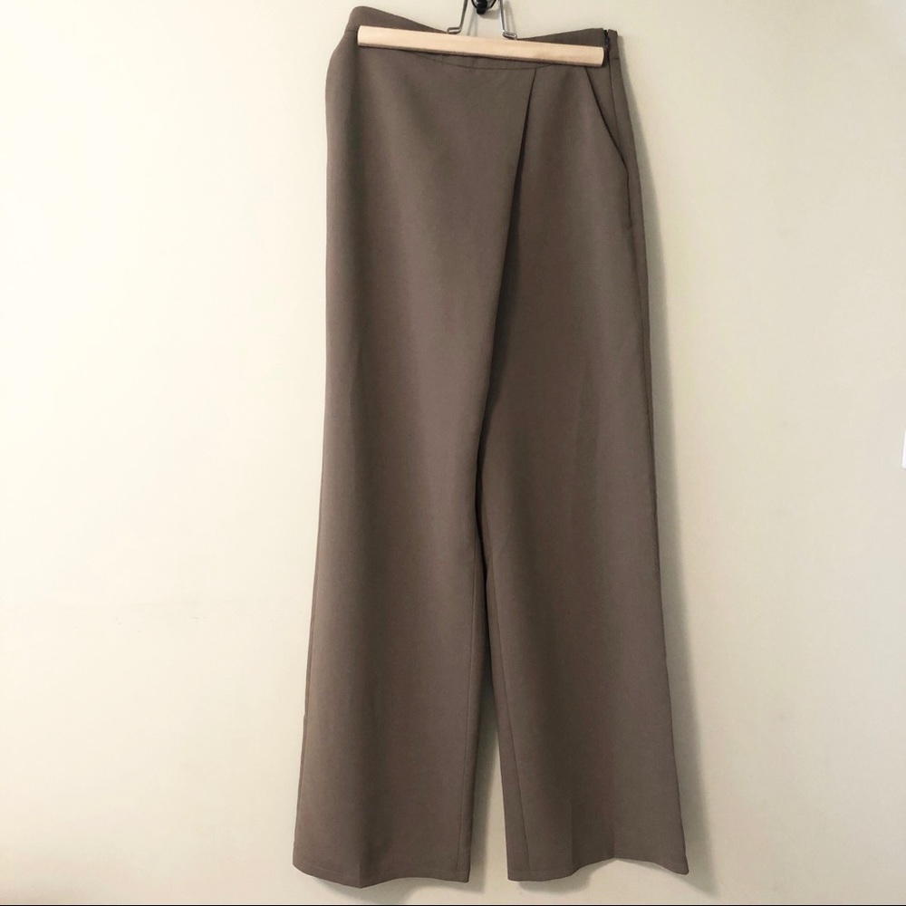 Aritzia Wilfred Wide Leg Taupe Pants